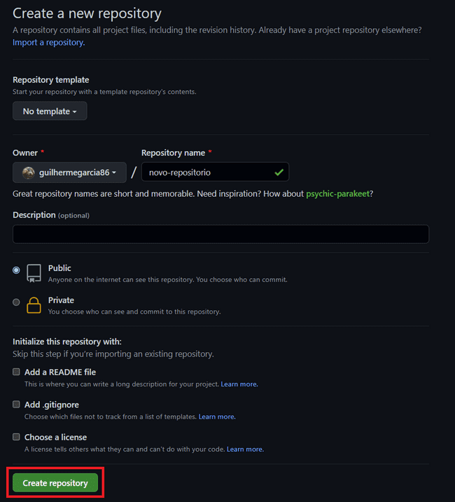 create repository