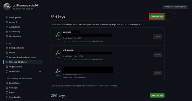 ssh keys