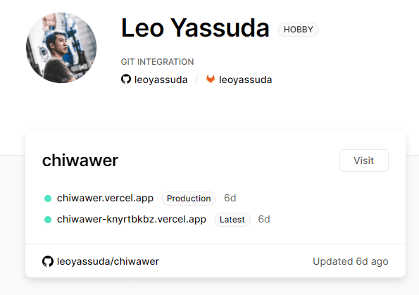 chiwawwer project dashboard vercel